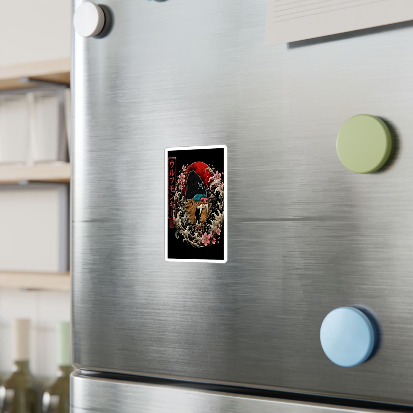Wolf Monkey Vinyl Decal — Japanese Oni-Inspired Roaring Monkey Sticker