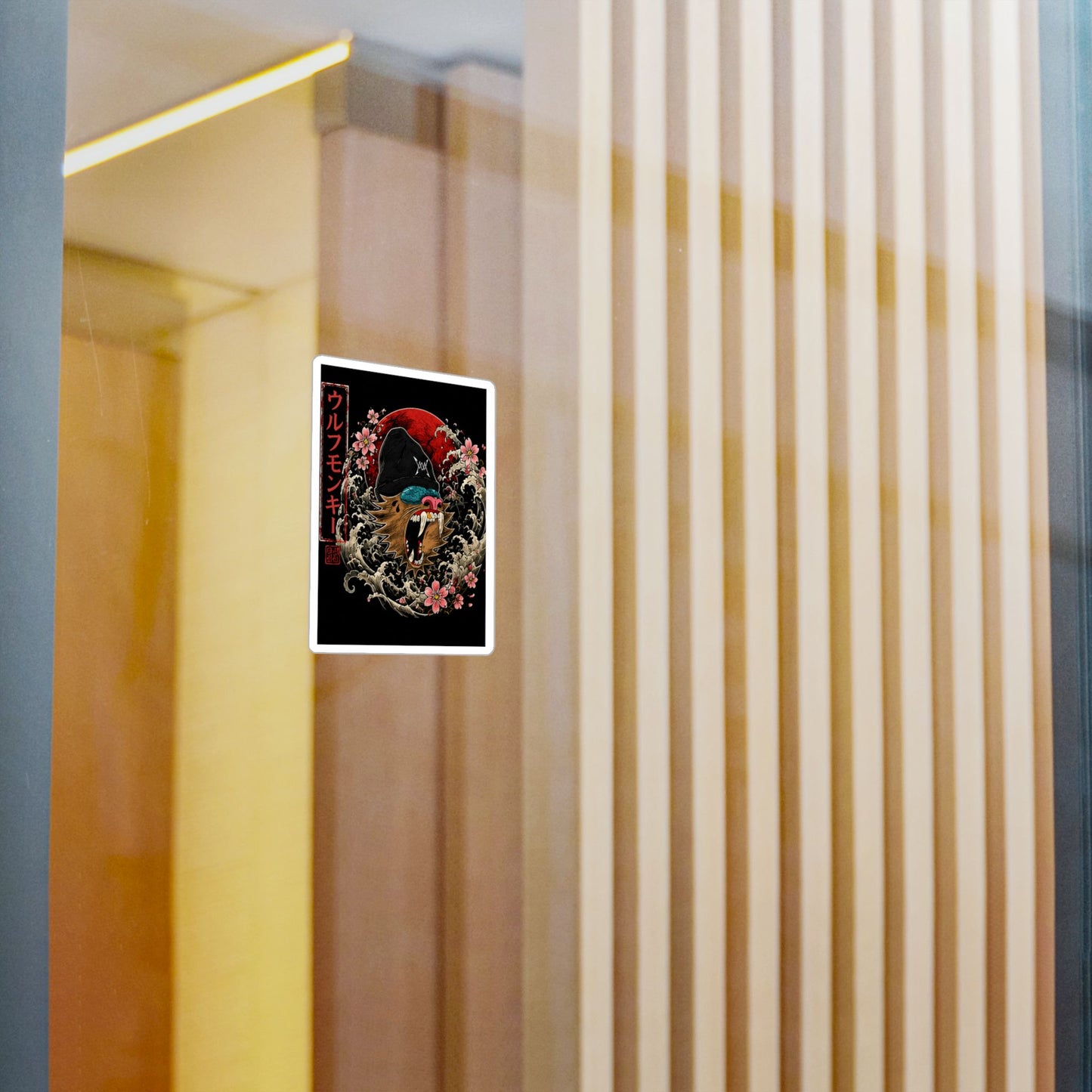 Wolf Monkey Vinyl Decal — Japanese Oni-Inspired Roaring Monkey Sticker