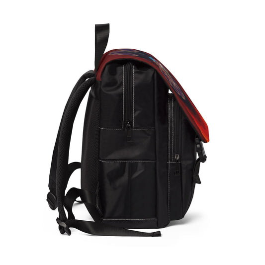 Retro Sunset Backpack — Vintage Gradient Graphic Shoulder Bag